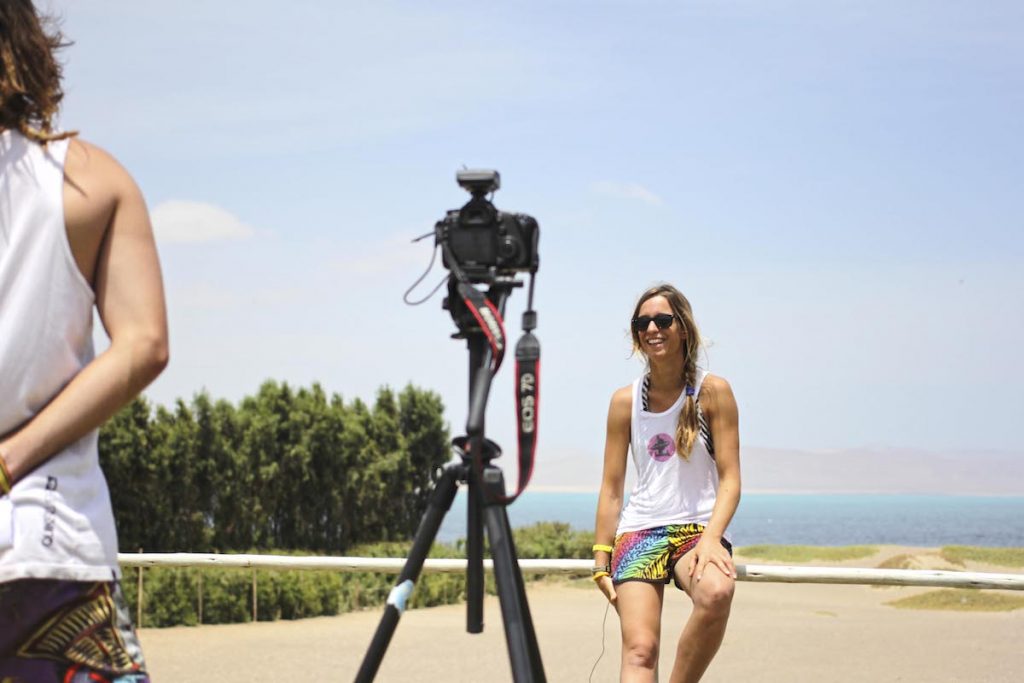 Woman doing a TV show interview